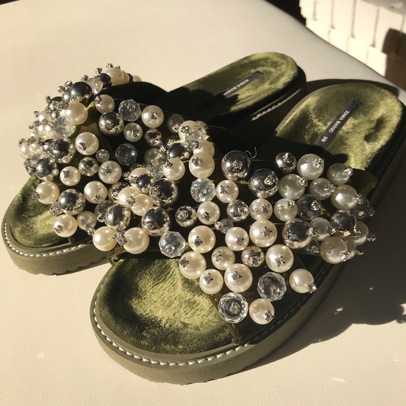 Zara Shoes - ZARA Beaded Slides Sandals Shoes